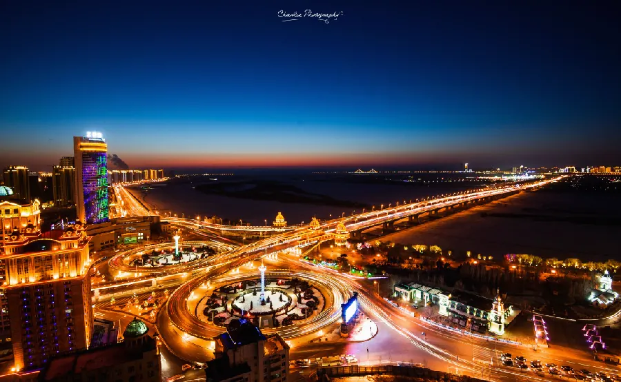 哈尔滨夜游线路：夜景+夜市示意图
